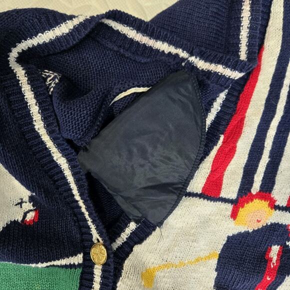 Vintage Susan Bristol Tennis Golf Country Club Cardigan Sweater Medium Flawed - Picture 12 of 15